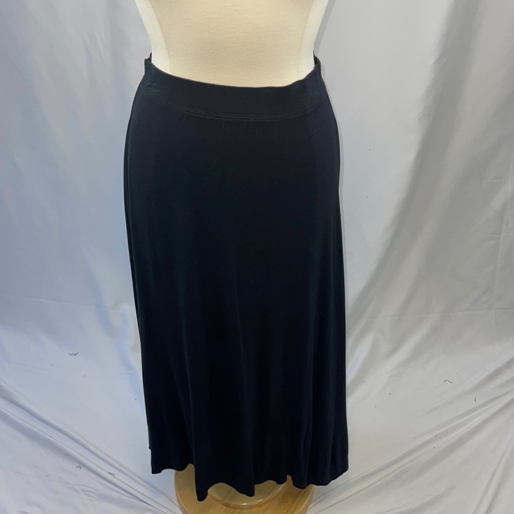 Lane Bryant black maxi skirt w/layered ruffles on back side of skirt - 14/16